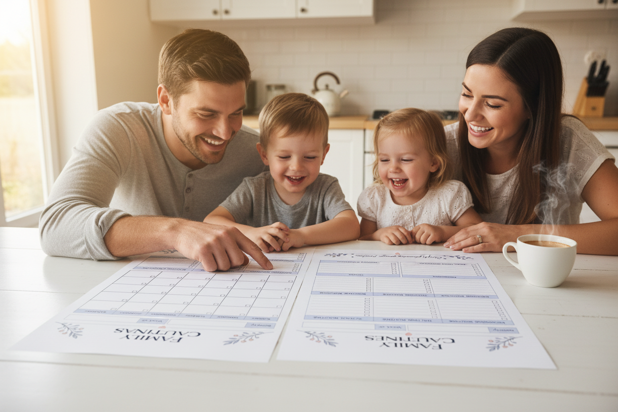 Familia con formularios tamaño real